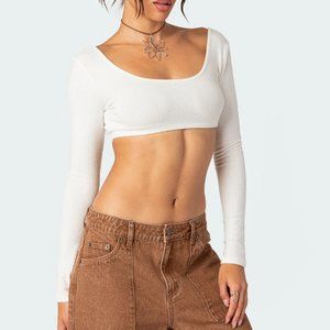 Sydney Ribbed Open Back Crop Top